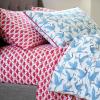 imageFamily of Cranes 144 Thread Count 100 Cotton Percale Fun Soft Cozy Easy Care Vibrant Animal Pattern Printed Comforter Set Waverly Blue KingBlue