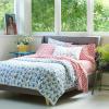 imageFamily of Cranes 144 Thread Count 100 Cotton Percale Fun Soft Cozy Easy Care Vibrant Animal Pattern Printed Comforter Set Waverly Blue KingBlue