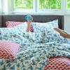 imageFamily of Cranes 144 Thread Count 100 Cotton Percale Fun Soft Cozy Easy Care Vibrant Animal Pattern Printed Comforter Set Waverly Blue KingBlue