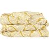 imageFeather Palm 144 Thread Count 100 Cotton Percale Fun Soft Cozy Easy Care Vibrant Floral Pattern Printed Comforter Set Yellow KingYellow