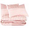 imageNovogratz By Utica Painterly Stripe 144 Thread Count 100 Cotton Percale Fun Soft Cozy Easy Care Vibrant Stripe Pattern Printed Comforter Set Pink TwinTwin XLPink