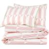 imageNovogratz By Utica Waverly Tile 144 Thread Count 100 Cotton Percale Fun Soft Cozy Easy Care Vibrant Geometric Pattern Printed Comforter Set Pink KingWhite