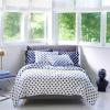 imageUmbria 144 Thread Count 100 Cotton Percale Fun Soft Cozy Easy Care Vibrant Geometric Pattern Printed Comforter Set Waverly White FullQueenWhite