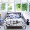 imageUmbria 144 Thread Count 100 Cotton Percale Fun Soft Cozy Easy Care Vibrant Geometric Pattern Printed Comforter Set Waverly White FullQueenWhite