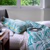 imageZebra Marble Teal 144 Thread Count 100 Cotton Percale Fun Soft Cozy Easy Care Vibrant Animal Pattern Printed Comforter Set Teal KingTeal