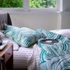 imageZebra Marble Teal 144 Thread Count 100 Cotton Percale Fun Soft Cozy Easy Care Vibrant Animal Pattern Printed Comforter Set Teal TwinTwin XL
