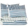 imageNovogratz By Utica Painterly Stripe 144 Thread Count 100 Cotton Percale Fun Soft Cozy Easy Care Vibrant Stripe Pattern Printed Comforter Set Pink TwinTwin XLBlue