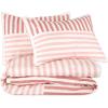 imageNovogratz By Utica Painterly Stripe 144 Thread Count 100 Cotton Percale Fun Soft Cozy Easy Care Vibrant Stripe Pattern Printed Comforter Set Pink TwinTwin XLPink