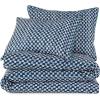 imageNovogratz Petite Painted Check 144 Thread Count 100 Cotton Percale Fun Soft Cozy Easy Care Vibrant Geometric Pattern Printed Comforter Set Deep Indigo FullQueen