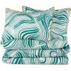 imageZebra Marble Teal 144 Thread Count 100 Cotton Percale Fun Soft Cozy Easy Care Vibrant Animal Pattern Printed Comforter Set Teal TwinTwin XL