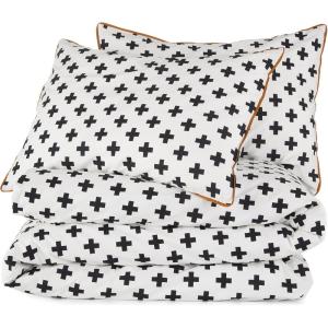 imageUmbria 144 Thread Count 100 Cotton Percale Fun Soft Cozy Easy Care Vibrant Geometric Pattern Printed Comforter Set Waverly White FullQueenWhite
