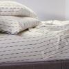 imageVintage Stripe 144 Thread Count Machine Washable Fun Soft Cozy Geometric Lightweight Cotton Percale Printed Easy Care Bed Sheet Sheet Set Waverly White Twin XLWhite