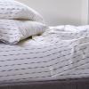 imageVintage Stripe 144 Thread Count Machine Washable Fun Soft Cozy Geometric Lightweight Cotton Percale Printed Easy Care Bed Sheet Sheet Set Waverly White Twin XLWhite