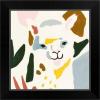 imageThe Novogratz Color Block Llama I White Framed Art Print 15quotx15quotx1quotBlack Frame