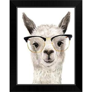 imageThe Novogratz Calculating Llama III White Framed Art Print 15quotx19quotx1quotBlack Frame