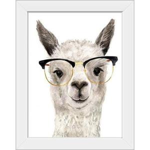 imageThe Novogratz Calculating Llama III White Framed Art Print 15quotx19quotx1quotWhite Frame