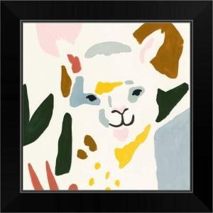 imageThe Novogratz Color Block Llama I White Framed Art Print 15quotx15quotx1quotBlack Frame