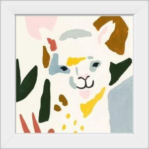 imageThe Novogratz Color Block Llama I White Framed Art Print 15quotx15quotx1quotWhite Frame