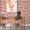 imageTempaper x Novogratz Pink Family of Cranes Removable Peel and Stick Wallpaper 205 in X 165 ft Made in The USADusty Rose