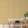 imageTempaper x Novogratz Waverly White Feather Palm Removable Peel and Stick Wallpaper 205 in X 165 ft Made in The USAGolden Mustard