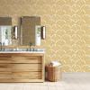 imageTempaper x Novogratz Waverly White Feather Palm Removable Peel and Stick Wallpaper 205 in X 165 ft Made in The USAGolden Mustard