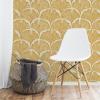 imageTempaper x Novogratz Waverly White Feather Palm Removable Peel and Stick Wallpaper 205 in X 165 ft Made in The USAGolden Mustard