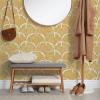 imageTempaper x Novogratz Waverly White Feather Palm Removable Peel and Stick Wallpaper 205 in X 165 ft Made in The USAGolden Mustard