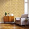 imageTempaper x Novogratz Waverly White Feather Palm Removable Peel and Stick Wallpaper 205 in X 165 ft Made in The USAGolden Mustard