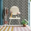 imageTempaper x Novogratz Waverly White Feather Palm Removable Peel and Stick Wallpaper 205 in X 165 ft Made in The USAZebra Black