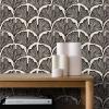 imageTempaper x Novogratz Waverly White Feather Palm Removable Peel and Stick Wallpaper 205 in X 165 ft Made in The USAZebra Black