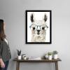 imageThe Novogratz Calculating Llama I White Framed Art Print 15quotx19quotx1quotBlack Frame