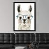 imageThe Novogratz Calculating Llama I White Framed Art Print 15quotx19quotx1quotBlack Frame