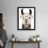 imageThe Novogratz Calculating Llama II White Framed Art Print 15quotx19quotx1quotBlack Frame