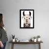 imageThe Novogratz Calculating Llama II White Framed Art Print 15quotx19quotx1quotBlack Frame