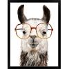 imageThe Novogratz Calculating Llama II White Framed Art Print 15quotx19quotx1quotBlack Frame