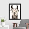 imageThe Novogratz Calculating Llama II White Framed Art Print 15quotx19quotx1quotBlack Frame