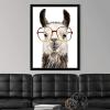 imageThe Novogratz Calculating Llama II White Framed Art Print 15quotx19quotx1quotBlack Frame