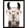imageThe Novogratz Calculating Llama II White Framed Art Print 15quotx19quotx1quotBlack Frame