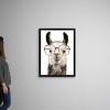 imageThe Novogratz Calculating Llama II White Framed Art Print 15quotx19quotx1quotBlack Frame