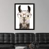 imageThe Novogratz Calculating Llama II White Framed Art Print 15quotx19quotx1quotBlack Frame