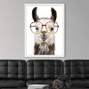 imageThe Novogratz Calculating Llama II White Framed Art Print 15quotx19quotx1quotWhite Frame