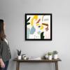 imageThe Novogratz Color Block Llama III White Framed Art Print 15quotx15quotx1quotBlack Frame