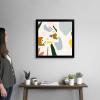 imageThe Novogratz Color Block Llama IV White Framed Art Print 15quotx15quotx1quotBlack Frame