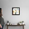 imageThe Novogratz Color Block Llama IV White Framed Art Print 15quotx15quotx1quotBlack Frame