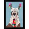 imageThe Novogratz Pom Pom Llama I White Framed Art Print 15quotx21quotx1quotBlack Frame