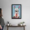 imageThe Novogratz Pom Pom Llama I White Framed Art Print 15quotx21quotx1quotBlack Frame
