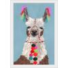 imageThe Novogratz Pom Pom Llama I White Framed Art Print 15quotx21quotx1quotWhite Frame