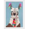 imageThe Novogratz Pom Pom Llama I White Framed Art Print 15quotx21quotx1quotWhite Frame