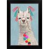imageThe Novogratz Pom Pom Llama II White Framed Art Print 15quotx21quotx1quotBlack Frame