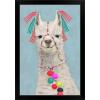 imageThe Novogratz Pom Pom Llama II White Framed Art Print 15quotx21quotx1quotBlack Frame